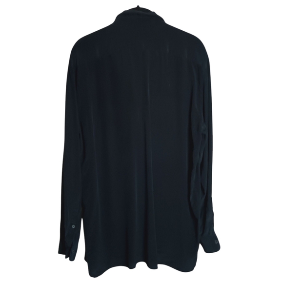 Aritzia Babaton Black 100% Silk Long Sleeve Button Down Shirt - Picture 2 of 7